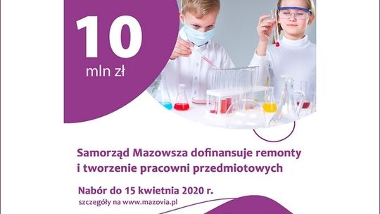 10 mln zł na nowoczesne pracownie przedmiotowe