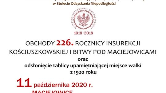 226. rocznica Bitwy pod Maciejowicami [program obchodów]