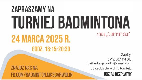 Badmintonowa rywalizacja dla najmłodszych w Garwolinie