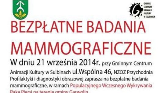 Bezpłatna mammografia w Sulbinach