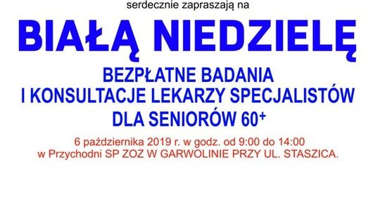 Biała Niedziela - seniorze, zapisz się do lekarza!