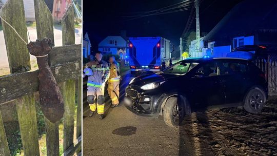 Chwile grozy w Kobylej Woli. Mężczyzna zawiesił na płocie pocisk