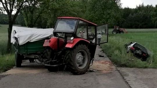 Ciągnik rozpadł się na dwie części