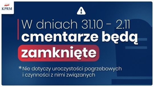 Cmentarze zamknięte. Nowe zalecenia rządu