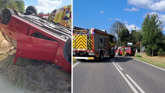 Dachowanie pod Maciejowicami. 75-latka w szpitalu