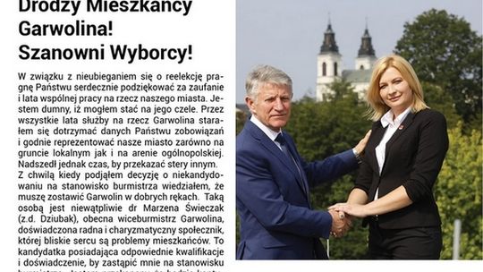 Drodzy Mieszkańcy Garwolina! Szanowni Wyborcy