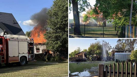 Duży pożar budynku gospodarczego w gm. Żelechów