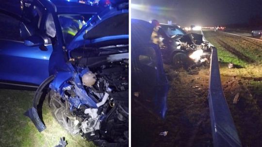 Dwa wypadki, w tym dachowanie na S17