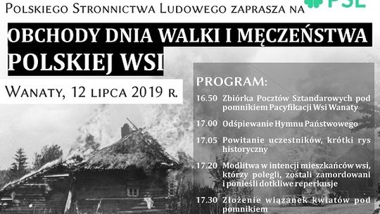 Dzień Walki i Męczeństwa Wsi Polskiej. Uroczystości w Wanatach