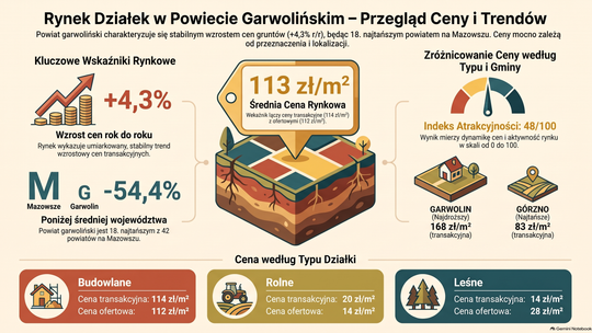 Ile kosztuje działka pod dom w powiecie garwolińskim? Są duże różnice między gminami