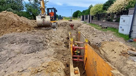 Kanalizacja na osiedlu Rataja w budowie