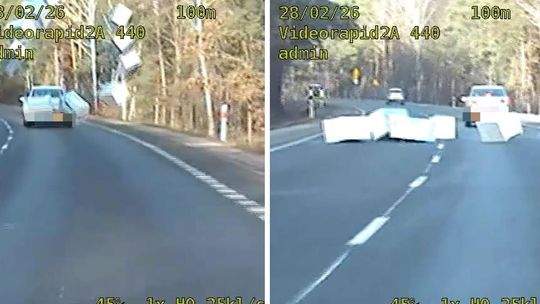 Ładunek spadł prosto pod radiowóz