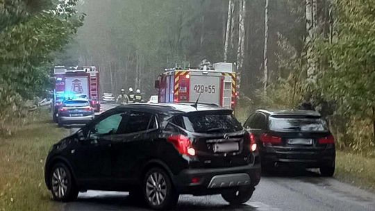 Lis wybiegł na drogę. Dachowanie pod Łaskarzewem