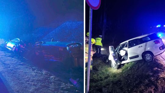 Marznąca mżawka zbiera żniwo. Kolizje i auta w rowach Marznąca mżawka zbiera żniwo. Kolizje i auta w rowach