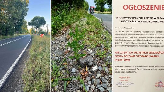Mieszkańcy Chromina i Łopacianki walczą o ścieżkę pieszo-rowerową przy DK76
