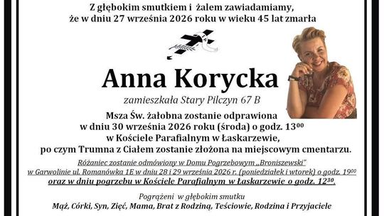 Nie żyje Anna Korycka. Mama pięciorga dzieci miała 45 lat