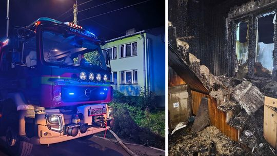 Nocny pożar w budynku mieszkalnym