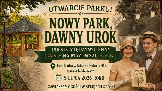 Nowy park w Izdebnie-Kolonii otworzą w stylu międzywojennym. Będzie piknik, koncerty i potańcówka