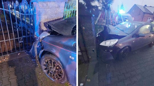 Pijany uderzył w ogrodzenie Pijany uderzył w ogrodzenie