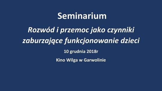 Policja zaprasza na seminarium