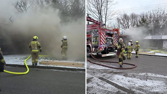 Poranny pożar w kebabie w Pilawie. Trzy zastępy straży w akcji