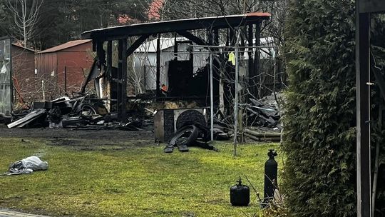 Pożar budynku gospodarczego w Łaskarzewie