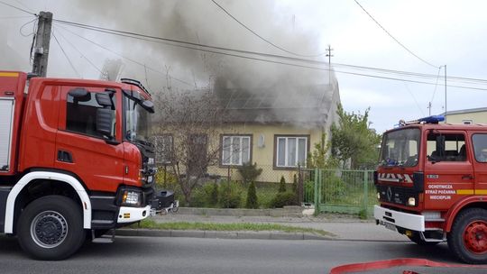 Pożar domu w centrum Garwolina [wideo]