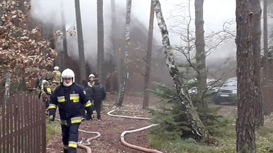 Pożar drewnianego domku