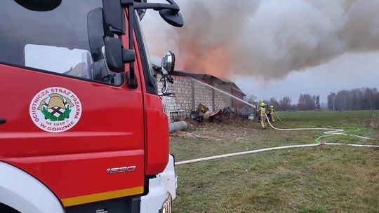 Pożar obory w gminie Górzno