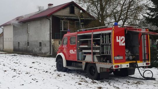 Pożar poddasza w Wildze