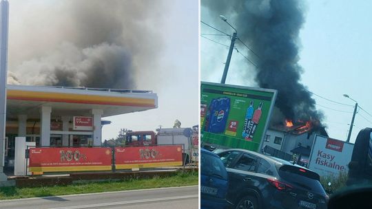 Pożar przy stacji paliw w Żelechowie