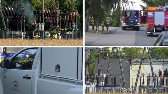 Pożar transformatora w garwolińskiej energetyce [wideo]