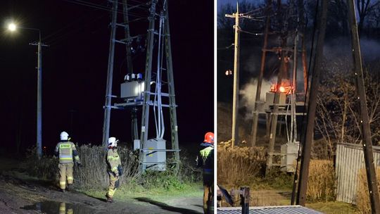 Pożar transformatora w Trąbkach