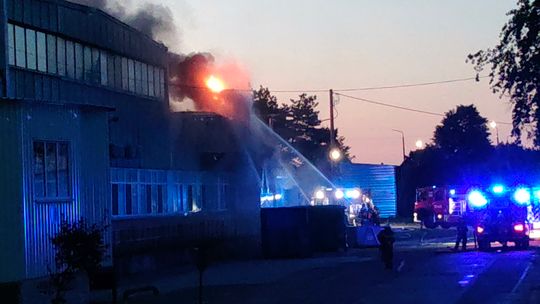 Pożar w hucie szkła w Trąbkach