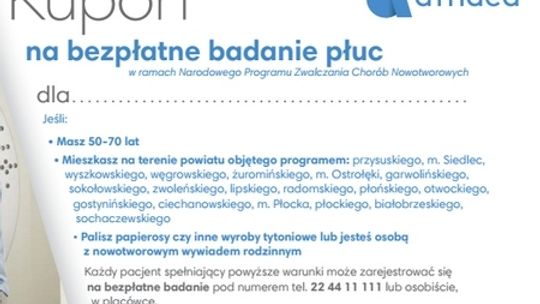 Przebadaj się bezpłatnie w kierunku nowotworów płuc