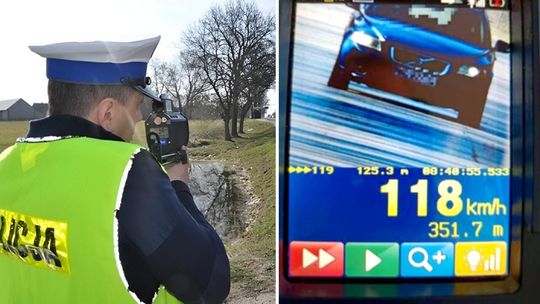 Przez teren zabudowany z prędkością 118 km/h. Kierowca Volvo stracił prawo jazdy