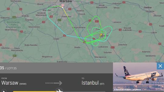 Samolot trafiony piorunem krążył nad powiatem garwolińskim