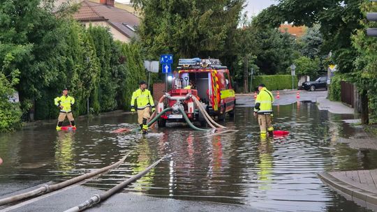 Skrzyżowanie pod wodą. Drzewo uszkodziło samochód