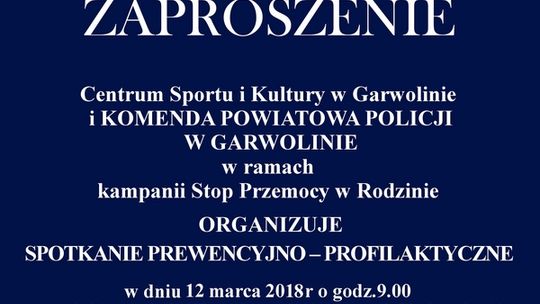 Spotkanie profilaktyczne na temat przemocy w rodzinie