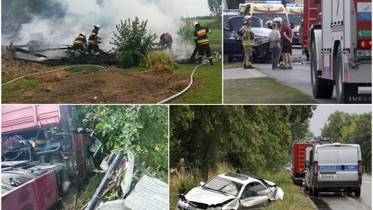 Trochę deszczu i są efekty. Wypadki i pożar