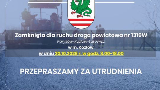 Utrudnienia w Kozłowie. Droga powiatowa zostanie zamknięta