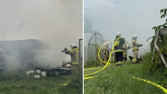 W garażu wybuchł pożar