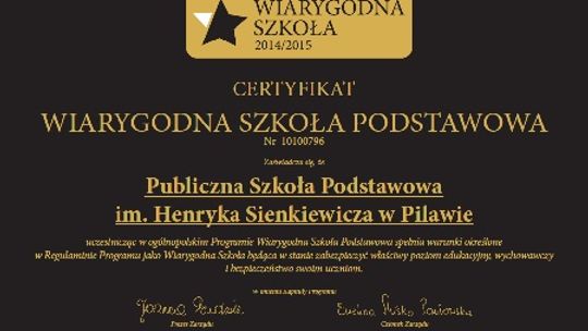 Wiarygodna Szkoła w Pilawie