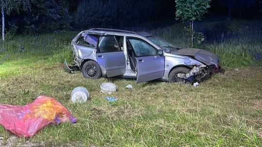 Wjechał do rowu z promilami