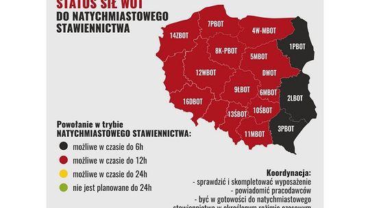 WOT: zmiana statusu do natychmiastowego stawiennictwa żołnierzy