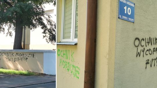 Wulgarne napisy na budynkach w Garwolinie. Ich celem była firma Ochnik
