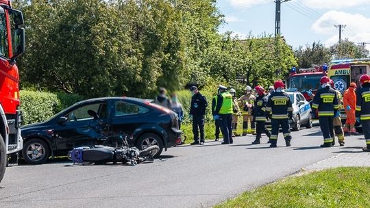 Wypadek motocyklisty w Oziemkówce