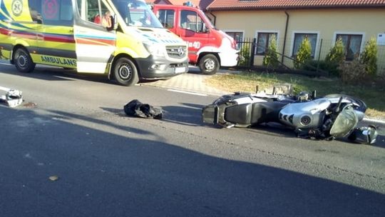 Wypadek z udziałem motocyklisty na DK 76