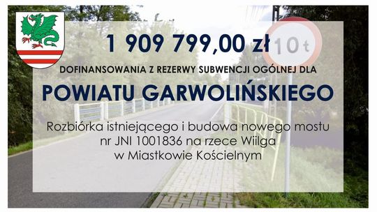 Z rezerwy ogólnej na rozbiórkę i budowę mostu na Wildze