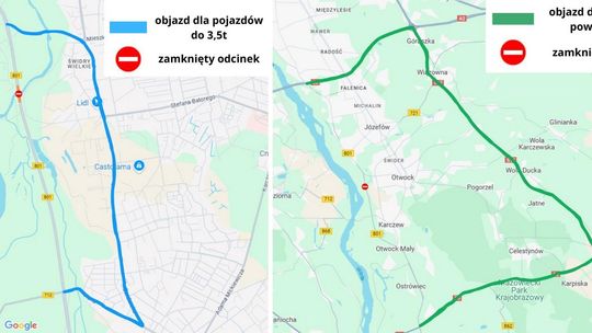 Zamknięty fragment nadwiślanki. Są objazdy